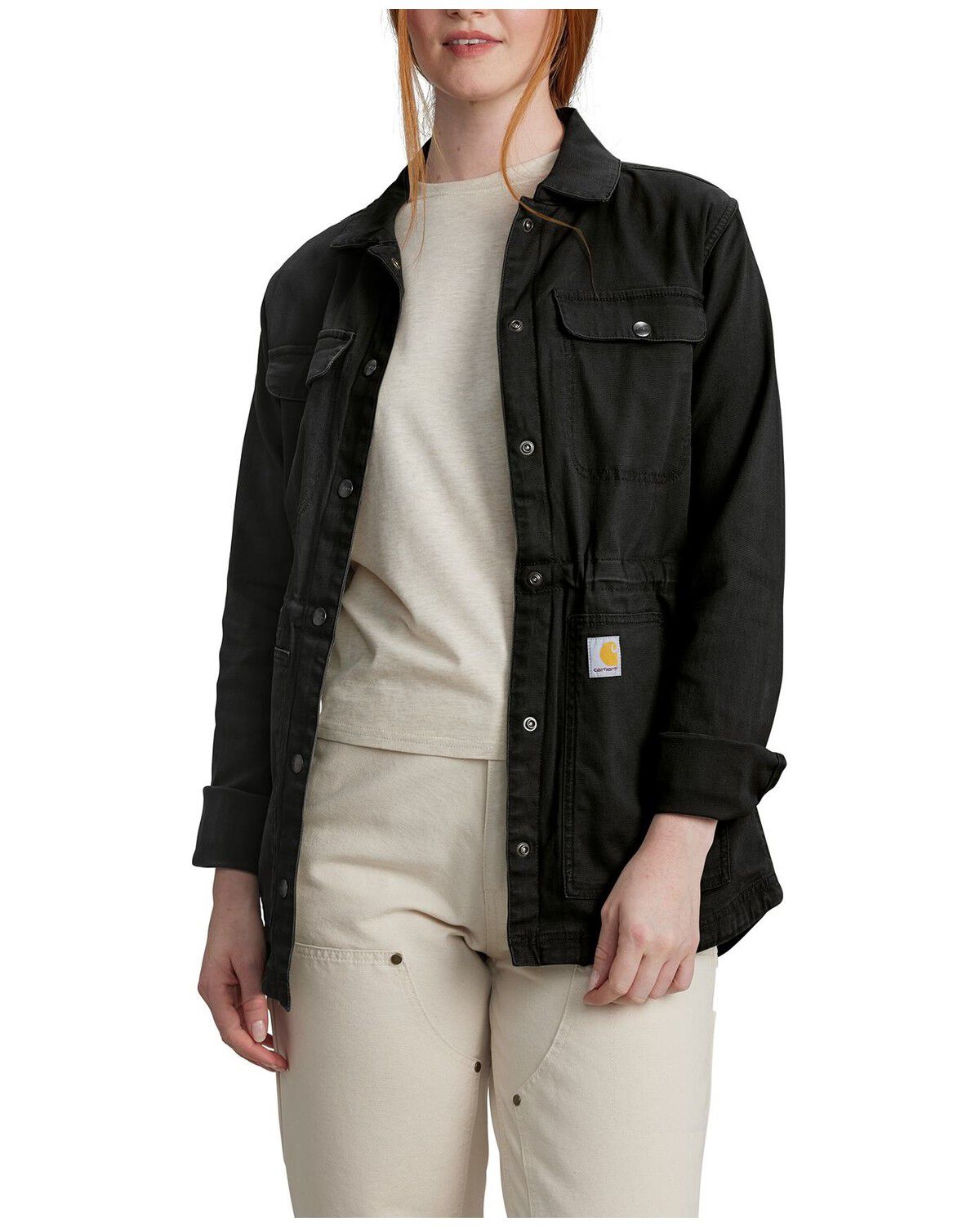 Image #1 - Carhartt Women's Tencel™ Fiber Series Relaxed Canvas Coat, Black, hi-res