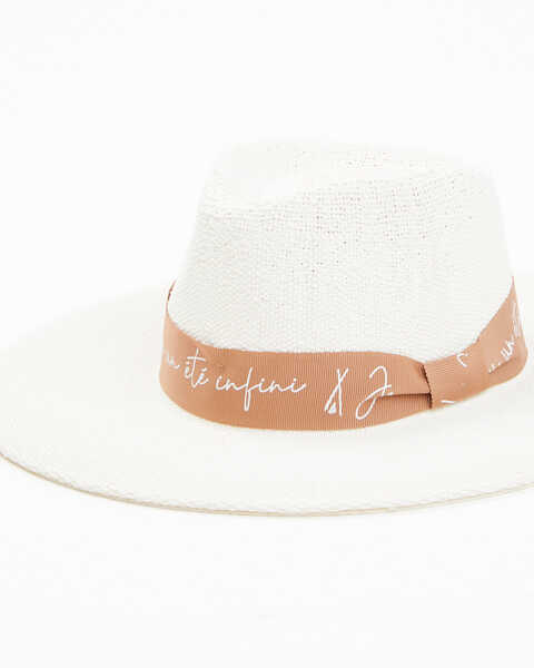 Nikki Beach Women's Malaga Australian Straw Western Fashion Hat, White, hi-res