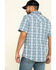 Image #2 - Moonshine Spirit Men's Cooler Cactus Plaid Short Sleeve Western Shirt , Blue, hi-res