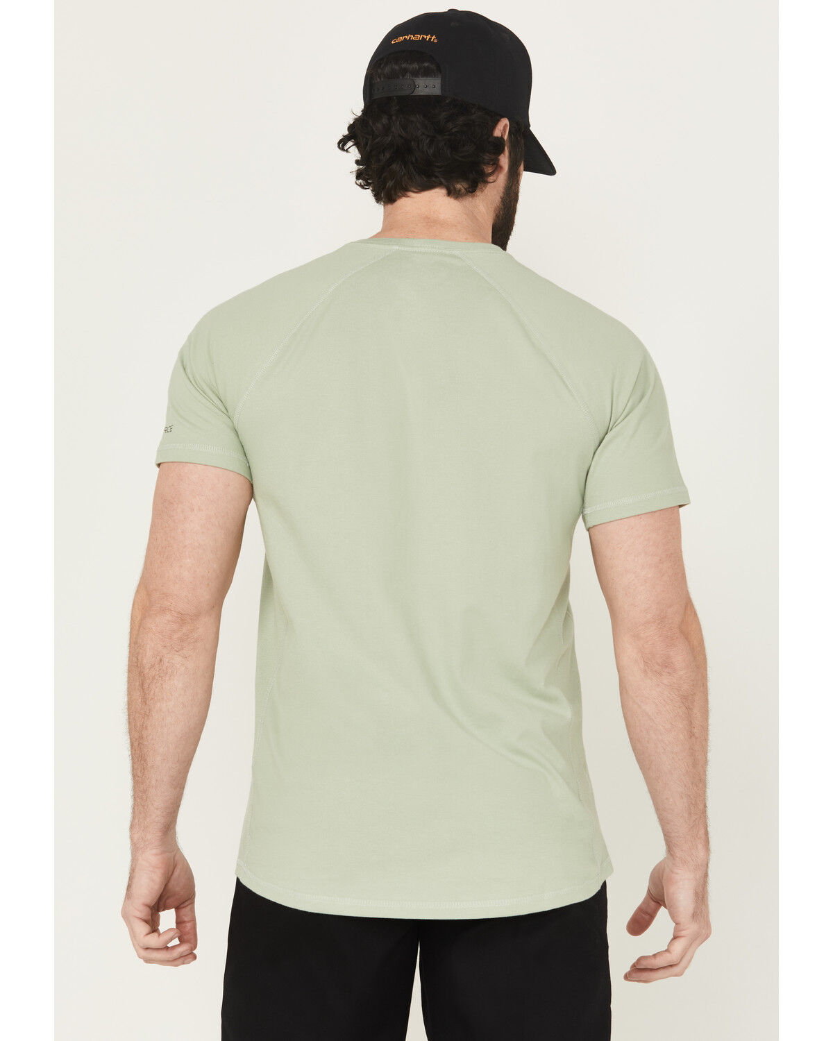 Image #4 - Carhartt Men's Force Relaxed Midweight Logo Pocket Short Sleeve Work T-Shirt, Sage, hi-res