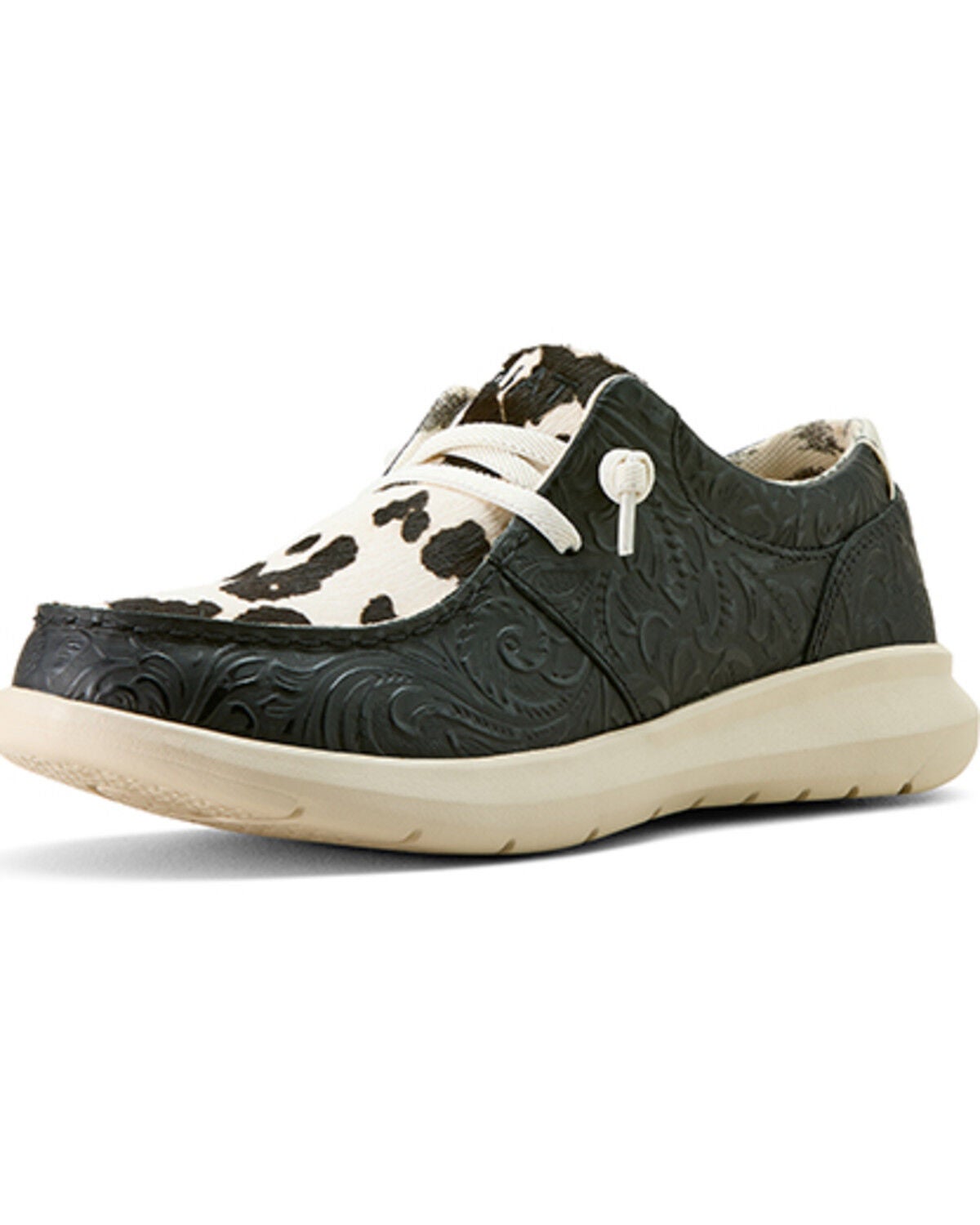 Image #3 - Ariat Women's Hair-On Tooled Hilo Casual Shoes - Moc Toe, Black, hi-res
