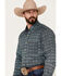 Image #2 - Rock & Roll Denim Men's Medallion Print Stretch Long Sleeve Button-Down Shirt, Teal, hi-res