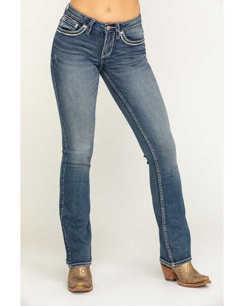 Image #2 - Shyanne Women's Medium Basic Bootcut Stretch Jeans, Blue, hi-res