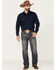 Rock & Roll Denim Men's Vintage Dark Wash Double Barrel Relaxed Straight Jeans , Blue, hi-res