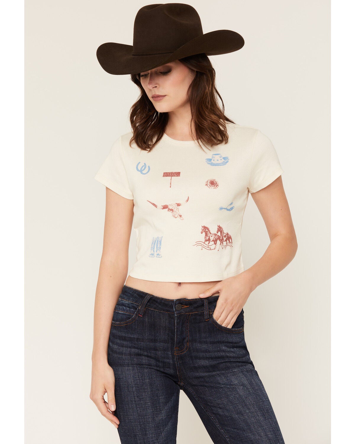 Girl Dangerous Women's Icon Baby Tee, Off White, hi-res