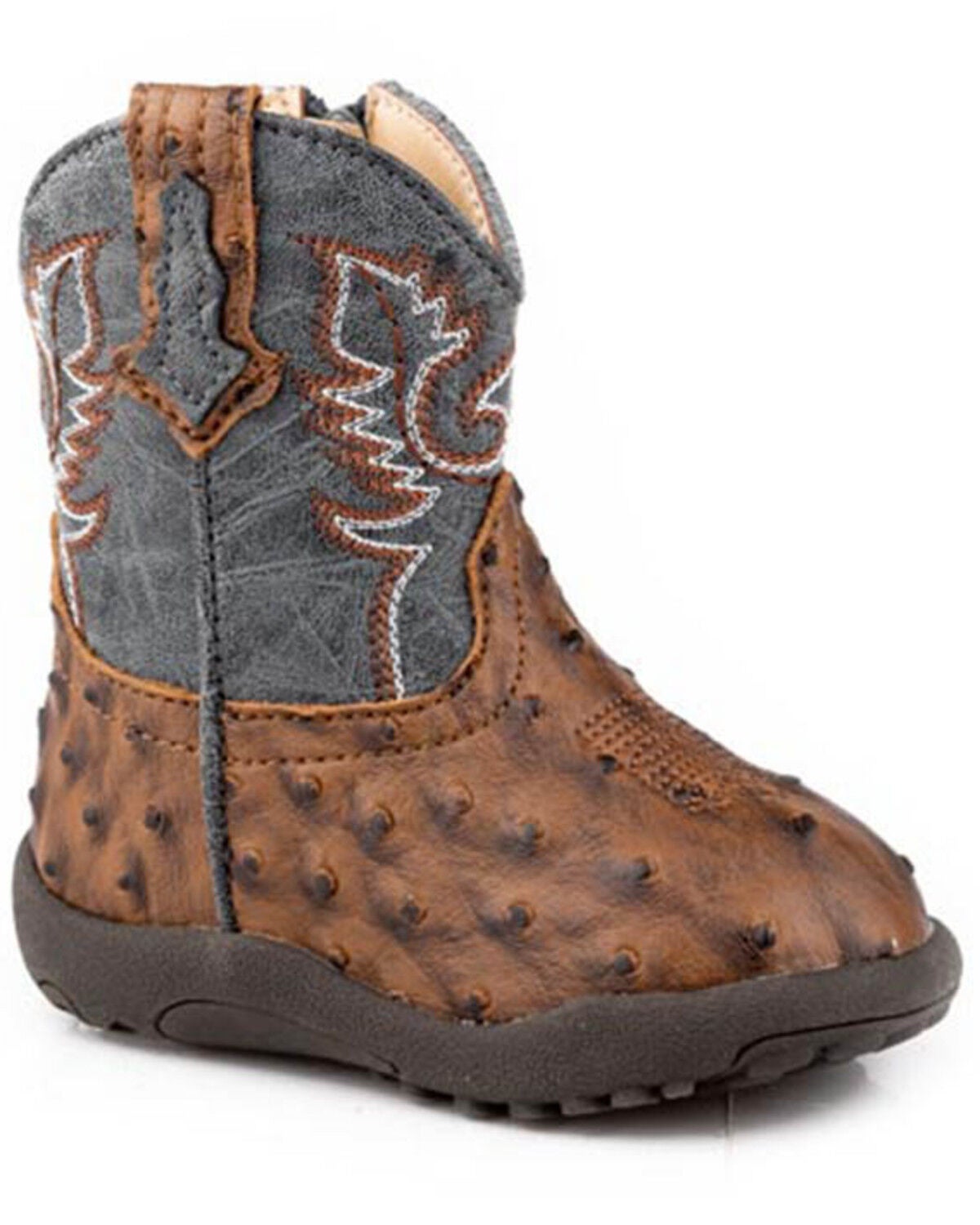 Image #1 - Roper Infant Boys' Cowbabies Bumps Western Boots - Square Toe, Brown, hi-res