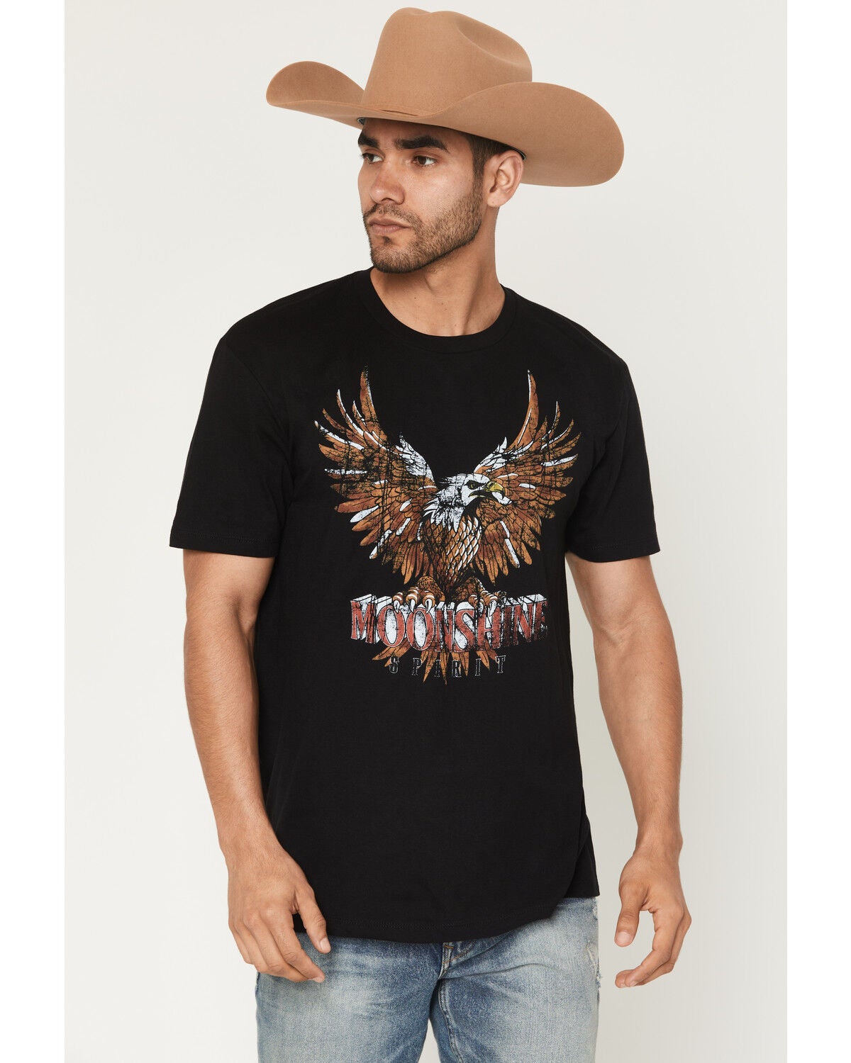 Image #1 - Moonshine Spirit&reg; Men's Soaring Eagle Short Sleeve Graphic T-Shirt, Black, hi-res