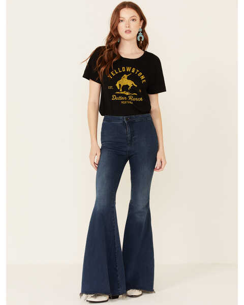 Image #2 - Paramount Network’s Yellowstone Women's Dutton Ranch Graphic Short Sleeve Tee , Black, hi-res