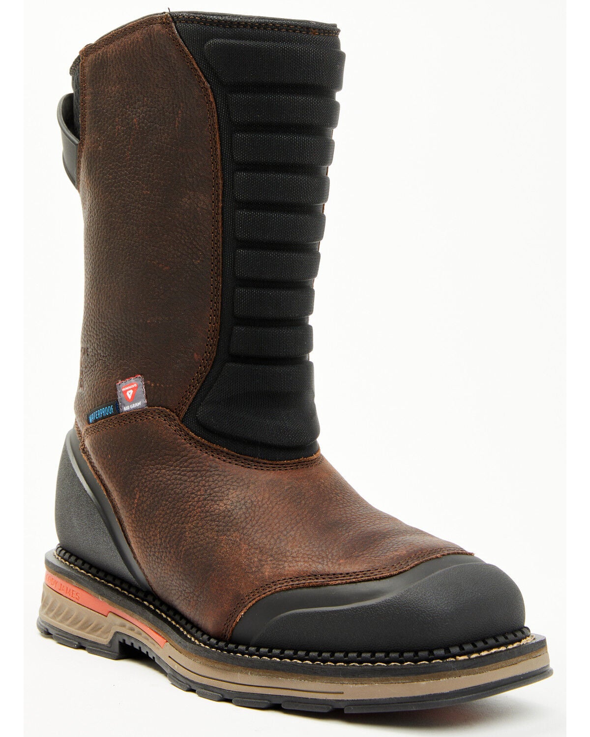Cody James Men's 11.5" Pull-On Insulated Work Boots - Composite Toe, Brown, hi-res