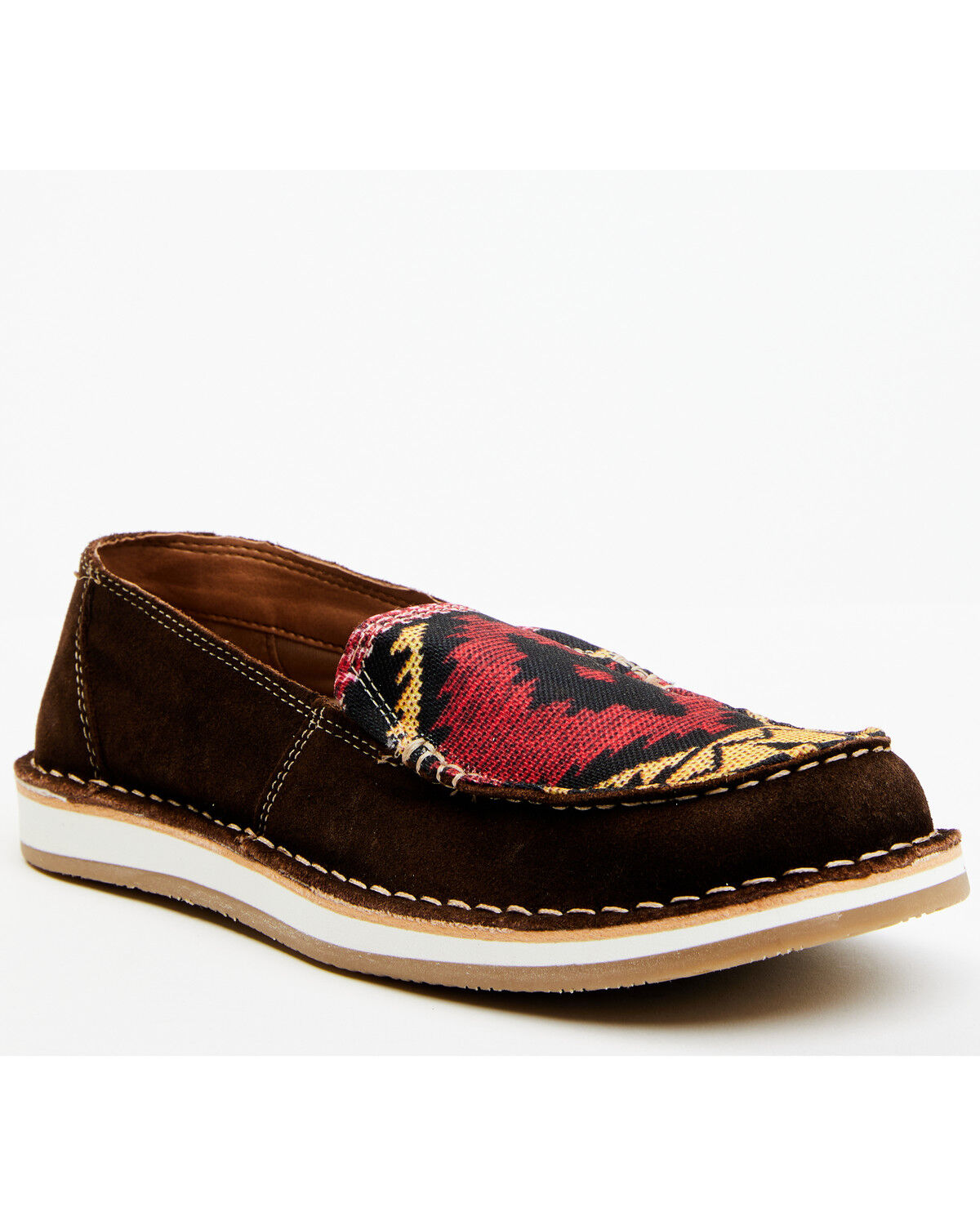 Image #1 - Myra Bag Women's Auburn Southwestern Slip-On Shoe - Moc Toe, Brown, hi-res