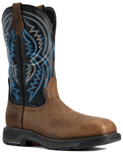 Image #1 - Ariat Men's Coil WorkHog® Western Work Boots - Carbon Toe, Brown, hi-res