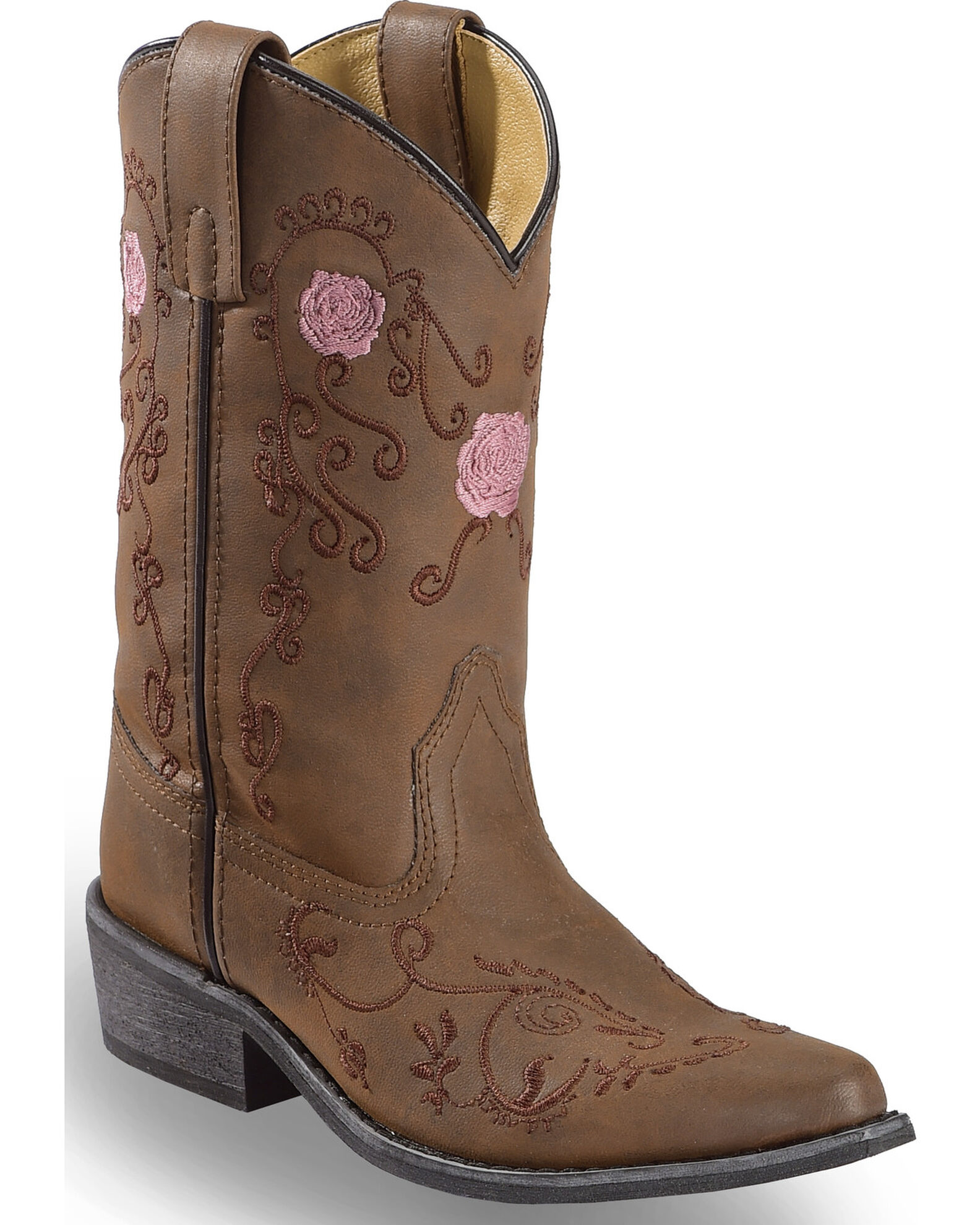 Shyanne Girls Floral Embroidered Western Boots Pointed Toe Country Outfitter