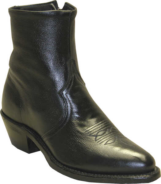 Image #1 - Sage by Abilene Boots Men's Zipper Short Boots - Medium Toe, Black, hi-res