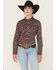 Image #1 - Wrangler Retro Women's Floral Print Long Sleeve Snap Western Shirt, Burgundy, hi-res