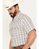 Image #2 - Cody James Men's Briar Patch Plaid Print Short Sleeve Snap Western Shirt, White, hi-res