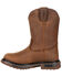 Image #3 - Rocky Little Boys' Original Ride FLX Waterproof Western Boots - Round Toe, Brown, hi-res