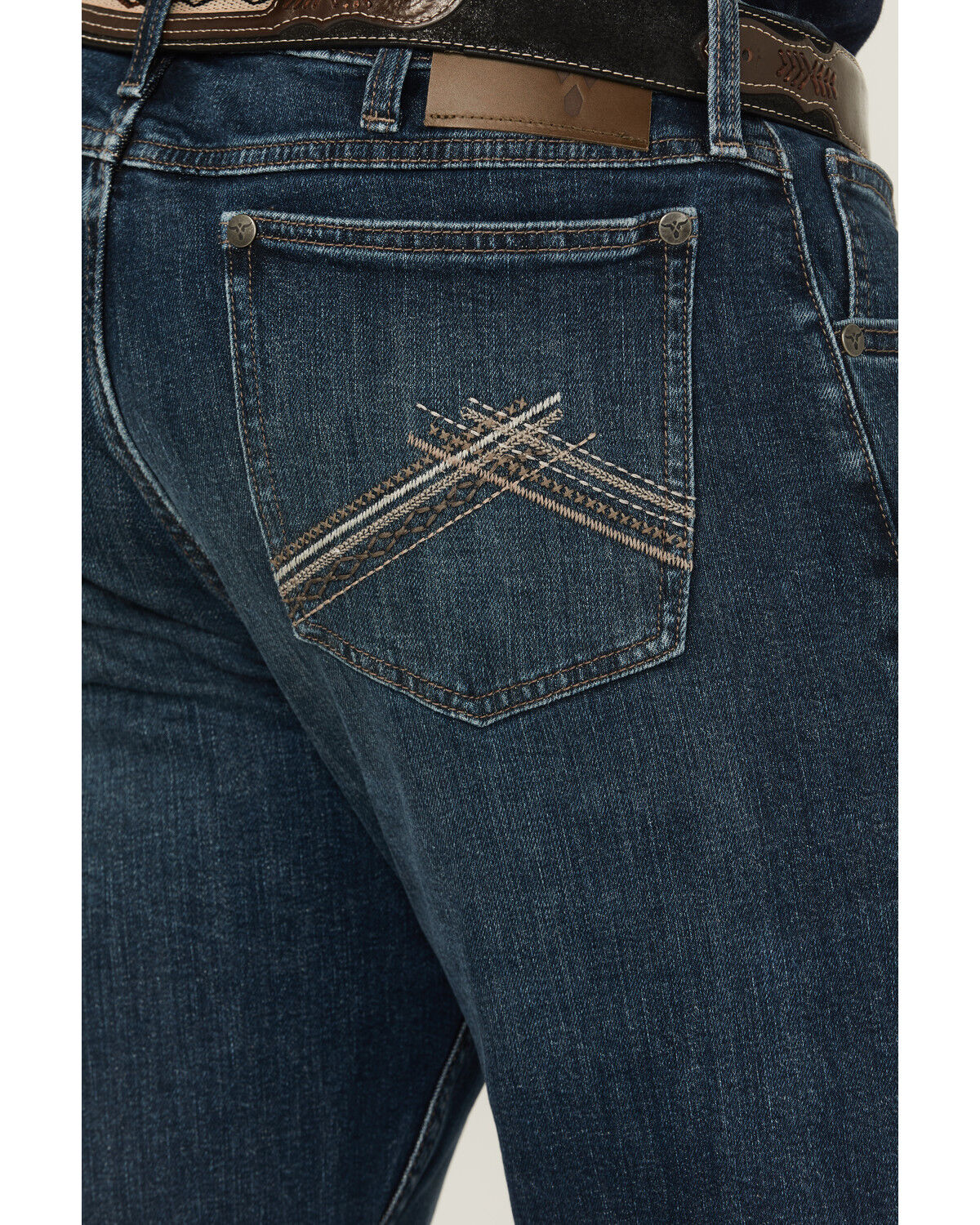Image #4 - Wrangler 20X Men's Macon Medium Wash Slim Straight Stretch Denim Jeans - Tall, Medium Wash, hi-res
