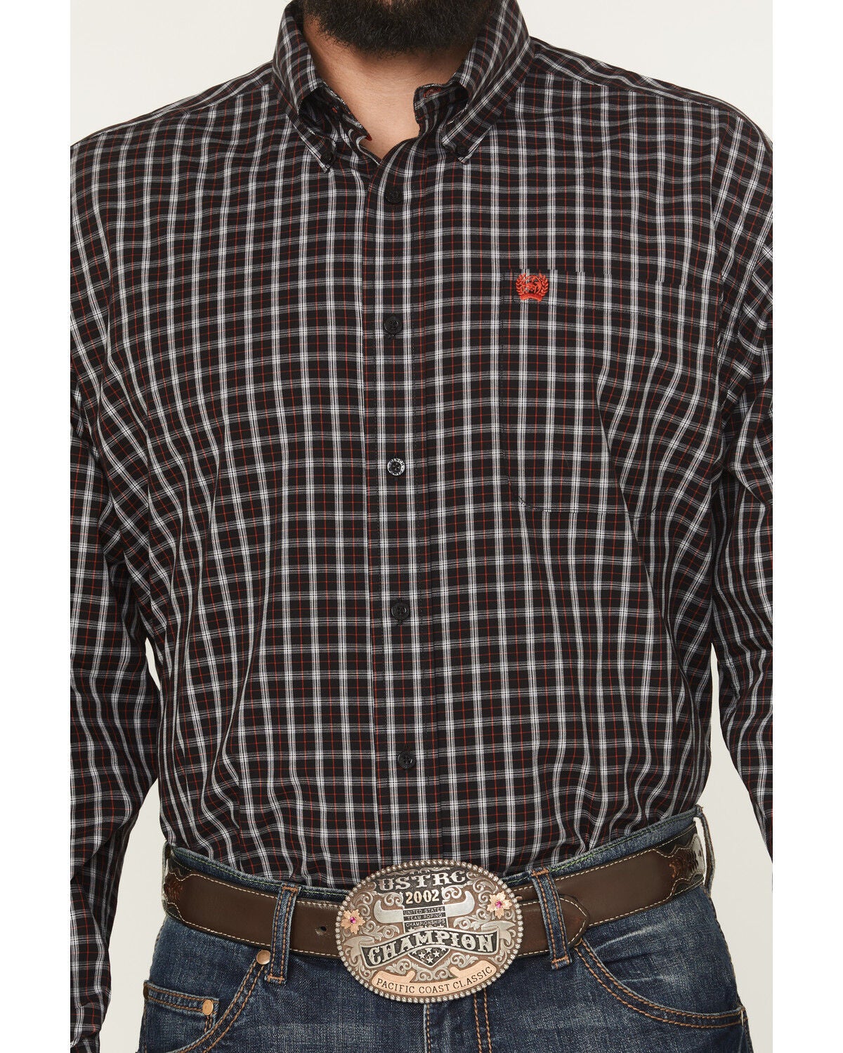 Image #3 - Cinch Men's Plaid Print Long Sleeve Button-Down Stretch Western Shirt, Black, hi-res