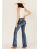 Image #1 - 7 For all Mankind Women's Medium Wash Mid Rise Tailorless Dojo Trouser Stretch Denim Jeans, Medium Wash, hi-res
