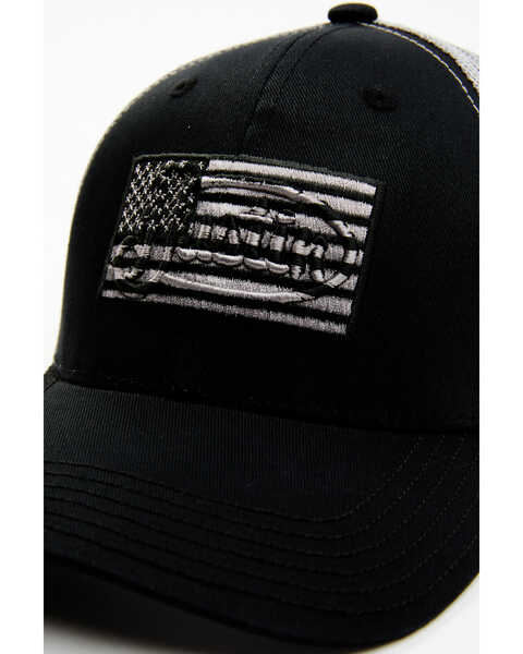 Image #2 - Justin Men's American Flag Embroidered Logo Patch Mesh Back Ball Cap, Black, hi-res