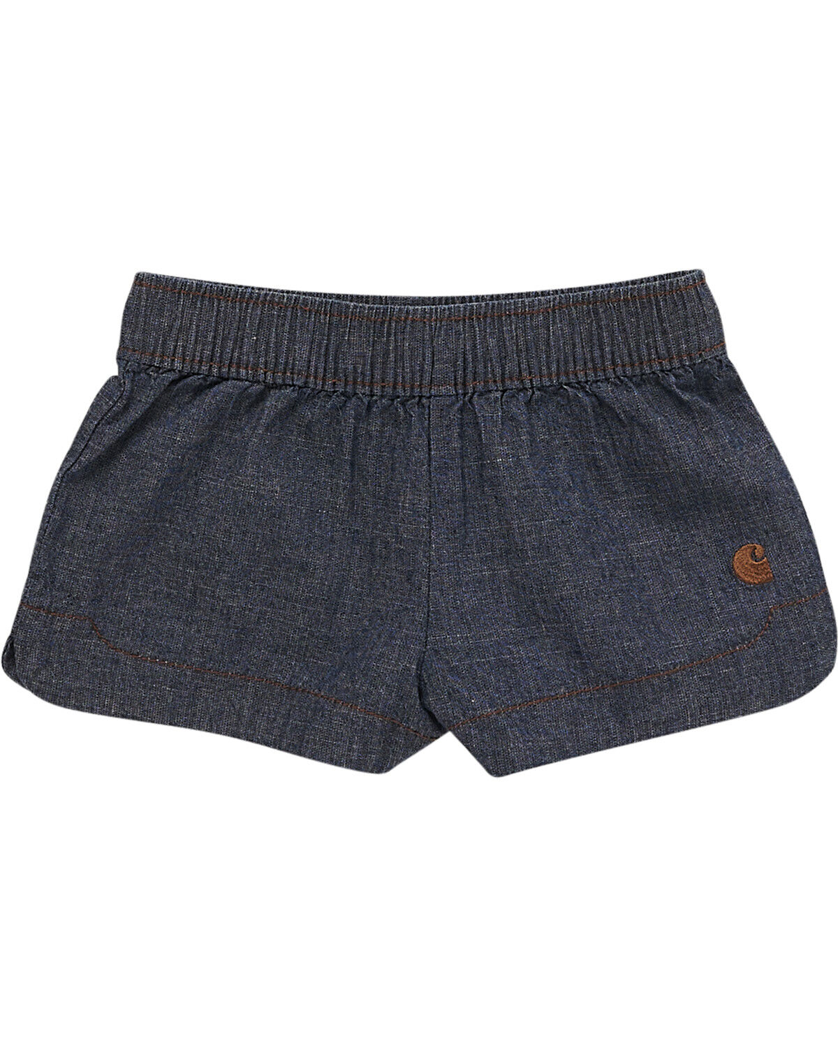 Image #1 - Carhartt Toddler Girls' Chambray Medium Wash Shorts, Medium Wash, hi-res