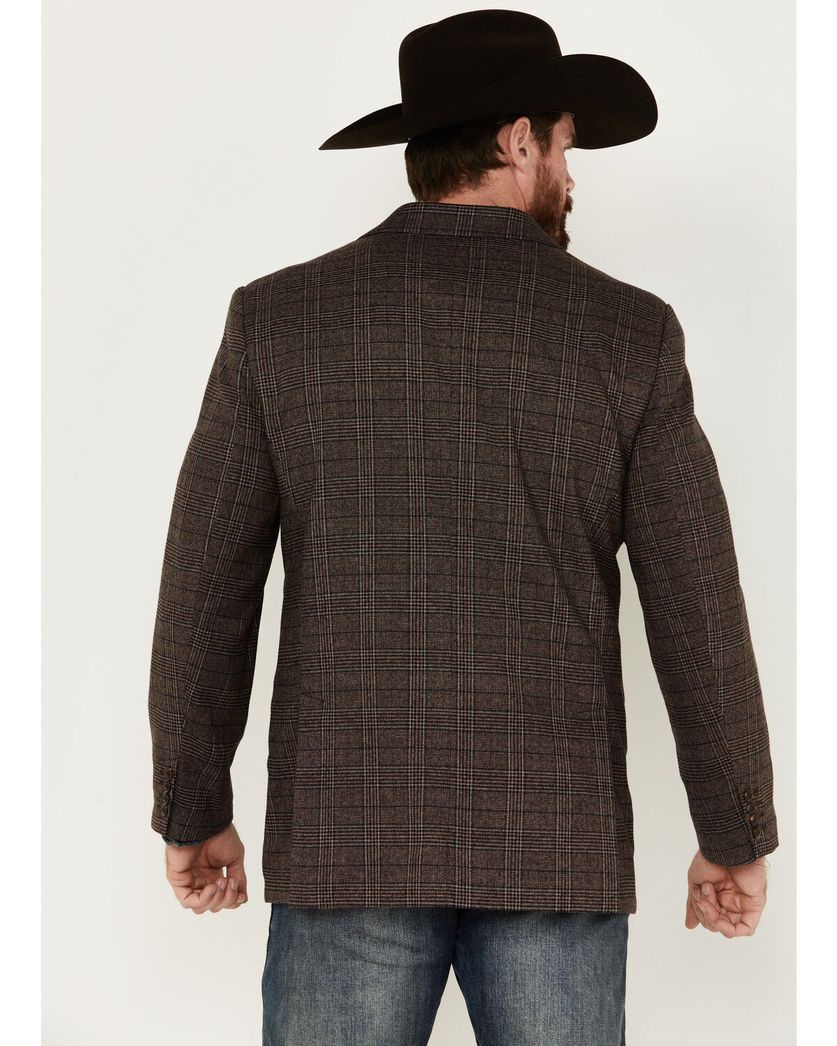 Image #4 - Rock & Roll Denim Men's Plaid Print Modern Fit Sportcoat, Brown, hi-res