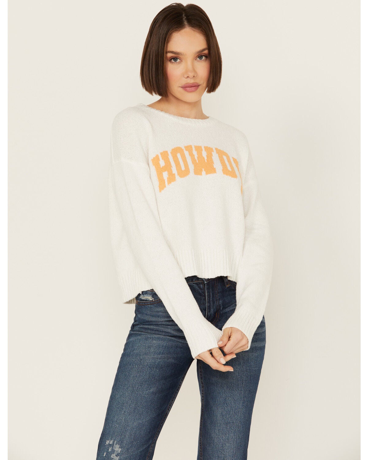 White Crow Women's Howdy Lightweight Sweater, White, hi-res