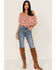 Image #2 - Talisman Women's Road Trip Print Ruffle Off-Shoulder Cropped Top, Red, hi-res