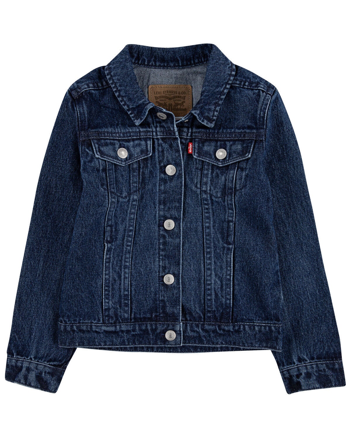 Image #1 - Levi's Toddler Girls' Dark Wash Denim Button-Down Trucker Jacket , , hi-res