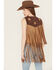 Image #4 - Saints & Hearts Women's Faux Suede Star Tiered Fringe Vest, Chocolate, hi-res
