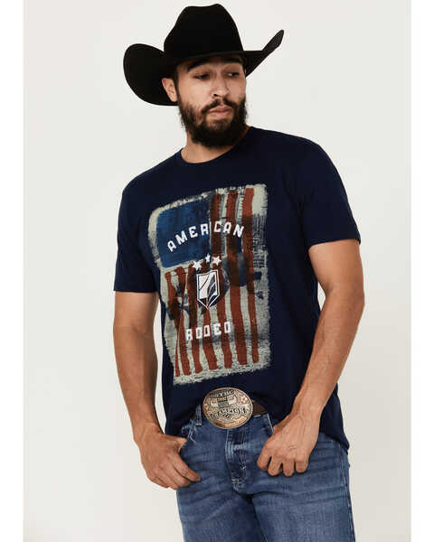RANK 45® Men's American Rodeo Short Sleeve Graphic T-Shirt , Dark Blue, hi-res