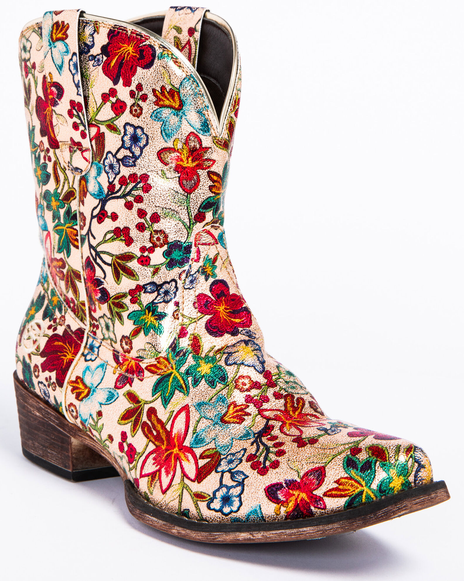 Product Name: Roper Women's Ingrid Floral Western Booties - Snip Toe