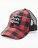 Shyanne Women's Horses Keep Me Stable Buffalo Plaid Mesh-Back Ball Cap , Black/red, hi-res