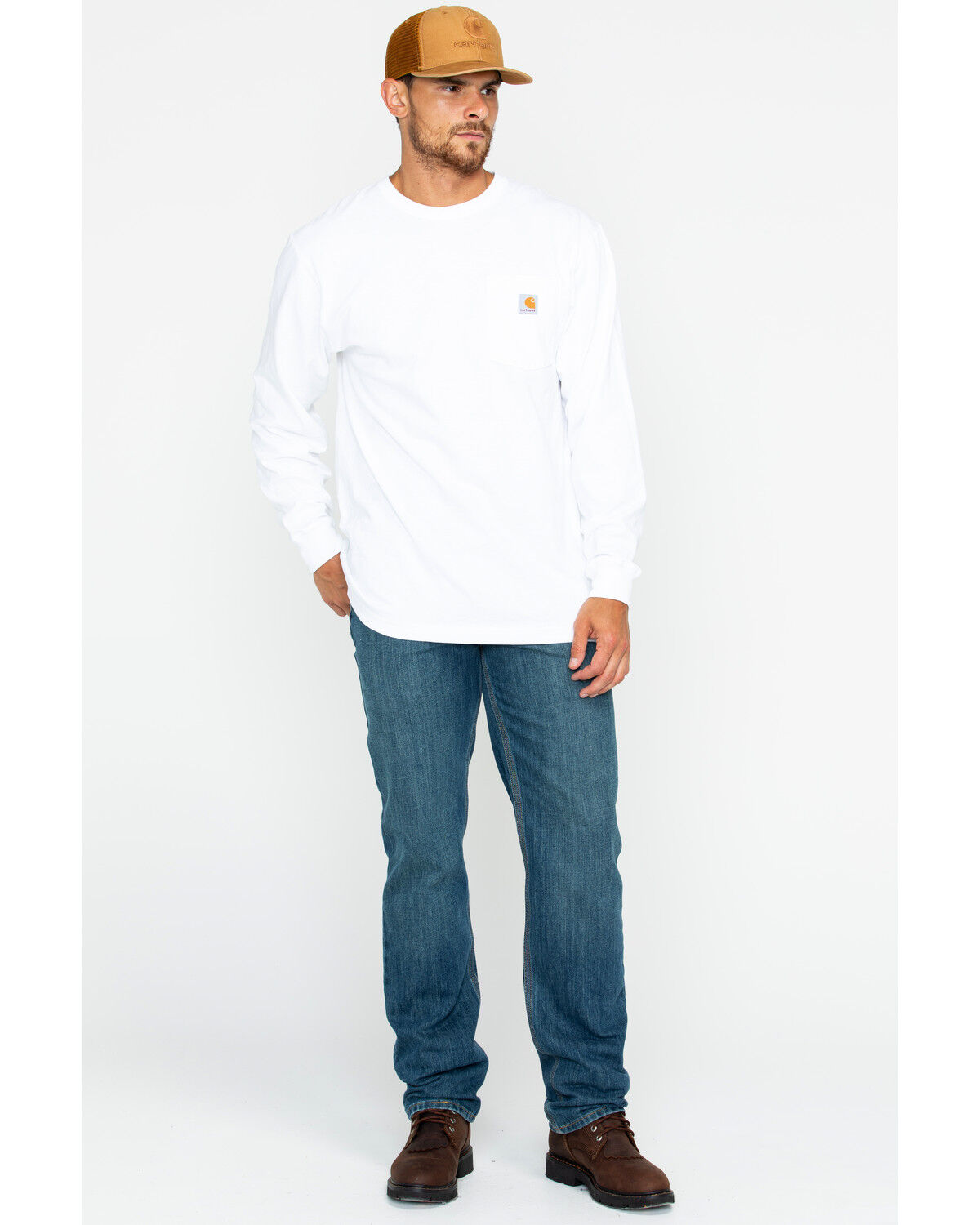 Image #6 - Carhartt Men's Long Sleeve Work T-Shirt, White, hi-res