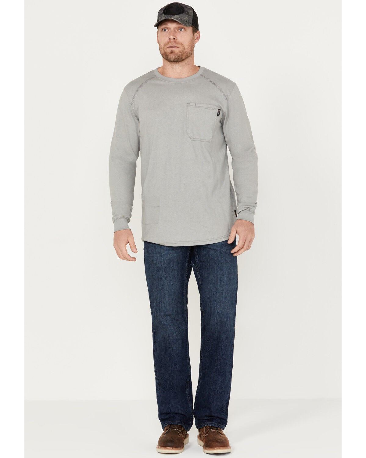 Hawx Men's FR Sheridan Dark Wash Straight Stretch Denim Jeans, Indigo, hi-res