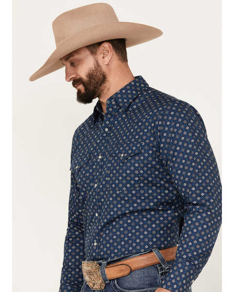 Image #2 - Ely Walker Men's Geo Print Long Sleeve Pearl Snap Western Shirt, , hi-res