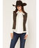 Image #1 - Cripple Creek Women's Faux Suede Shearling Vest, Dark Brown, hi-res