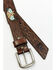 Red Dirt Hat Co. Men's Southwestern Print Buffalo Inlay Tooled Leather Belt, Brown, hi-res