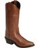 Image #1 - Old West Men's Smooth Leather Western Boots - Round Toe, Tan, hi-res