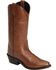 Image #1 - Old West Men's Smooth Leather Western Boots - Medium Toe, Tan, hi-res