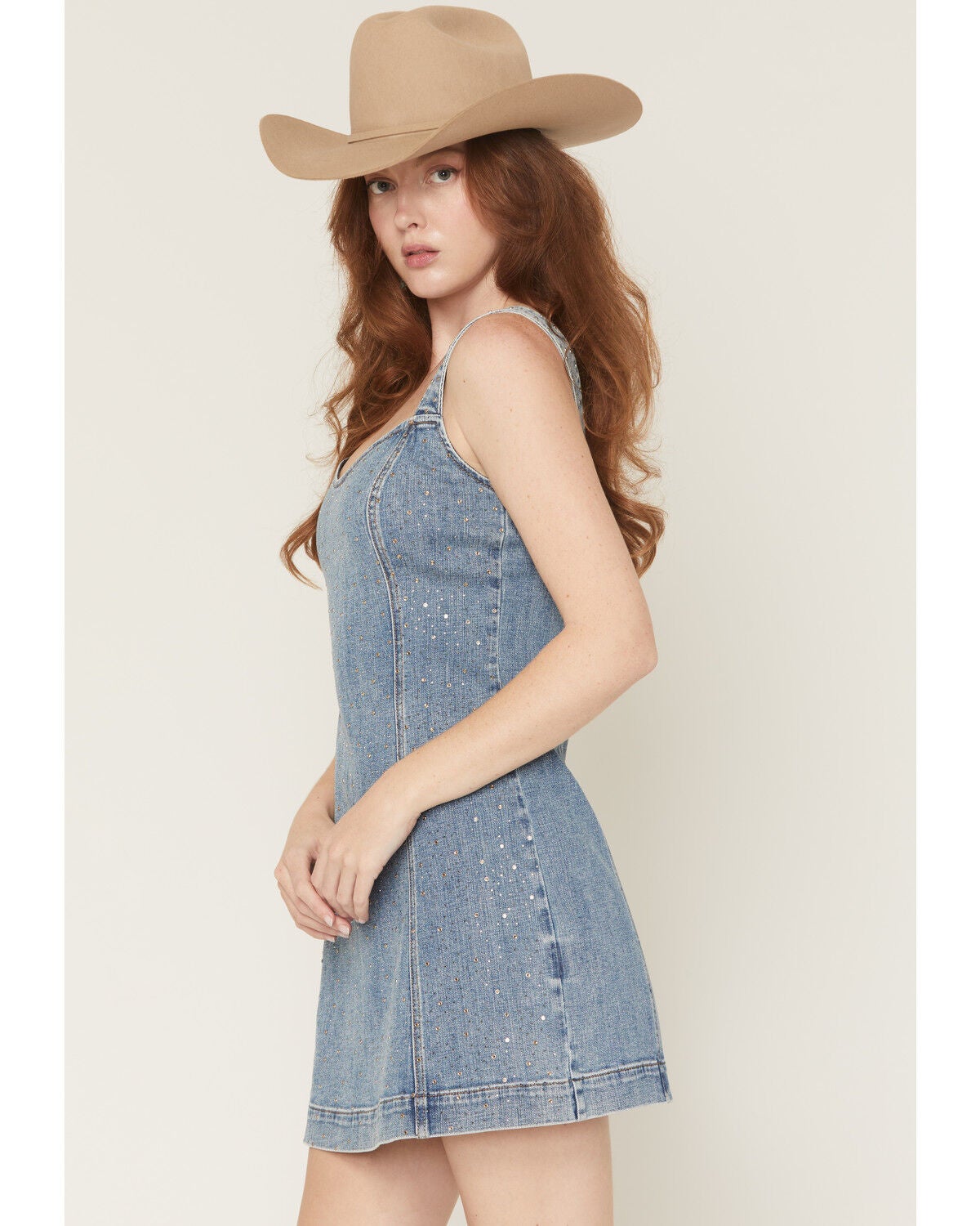 Image #2 - Shyanne Women's Gale Embellished Denim Mini Dress, Medium Wash, hi-res