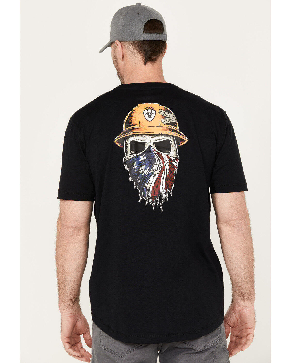 Image #1 - Ariat Men's Rebar Workman Born For This Short Sleeve T-Shirt, Black, hi-res