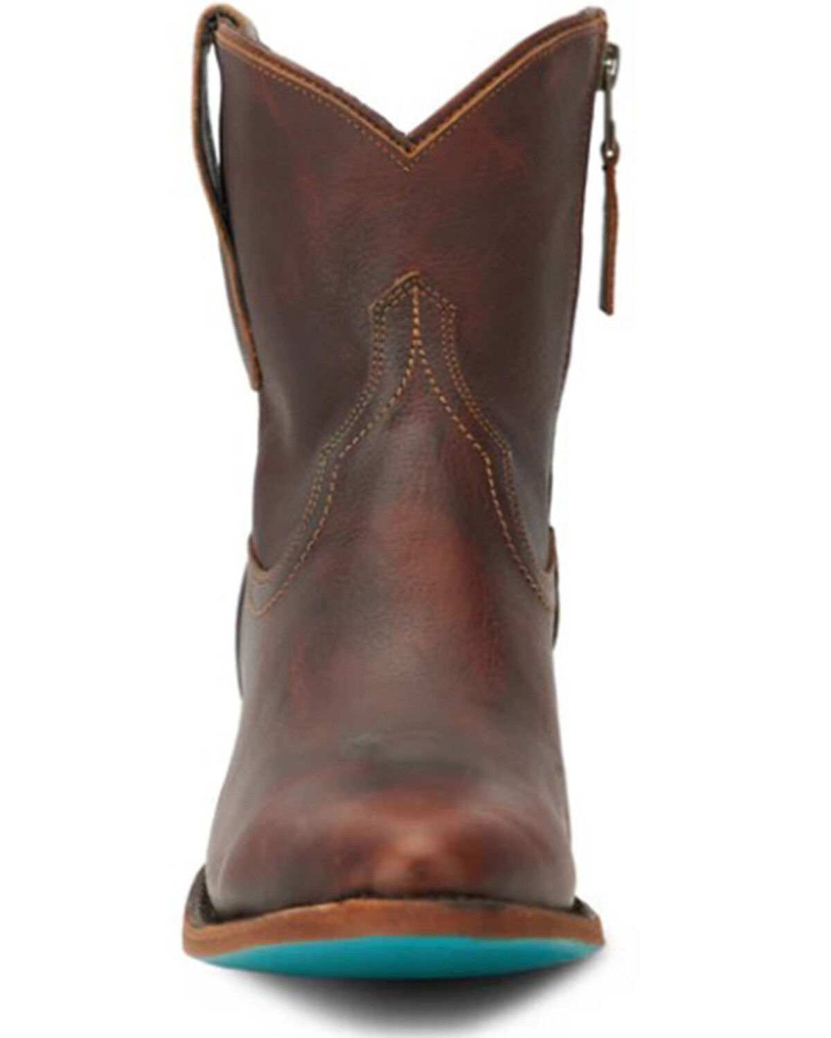 Image #4 - Lane Women's Plain Jane Western Booties - Round Toe, Cognac, hi-res