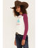 Image #2 - Shyanne Girls' Turn & Burn Raglan Long Sleeve Tee, Ivory, hi-res