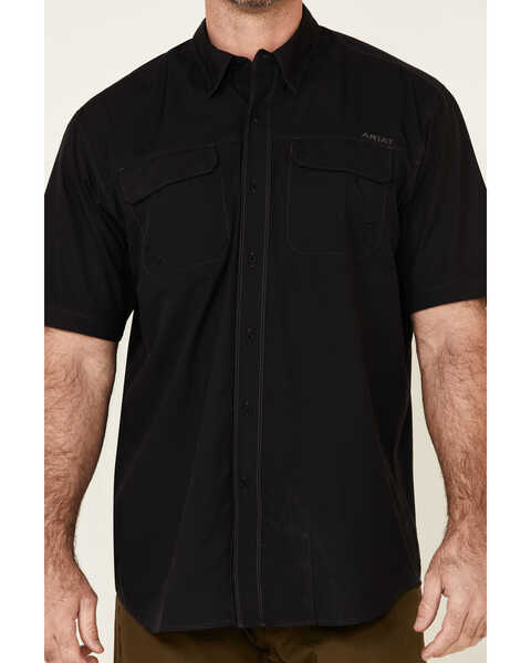 Image #3 - Ariat Men's VentTEK Outbound Short Sleeve Button Down Western Shirt - Tall, Black, hi-res