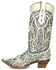 Corral Women's White Turquoise Glitter Chameleon Sun Boots - Snip Toe , White, hi-res