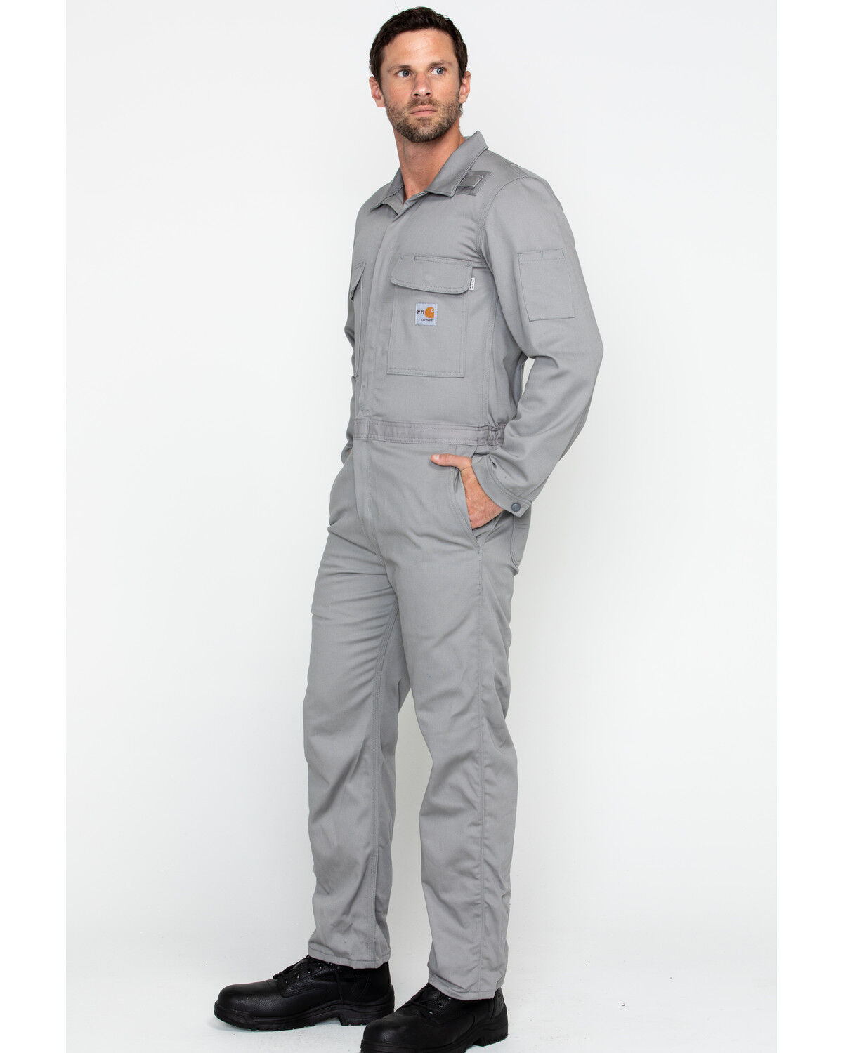 Image #6 - Carhartt Men's FR Classic Twill Coveralls, Grey, hi-res