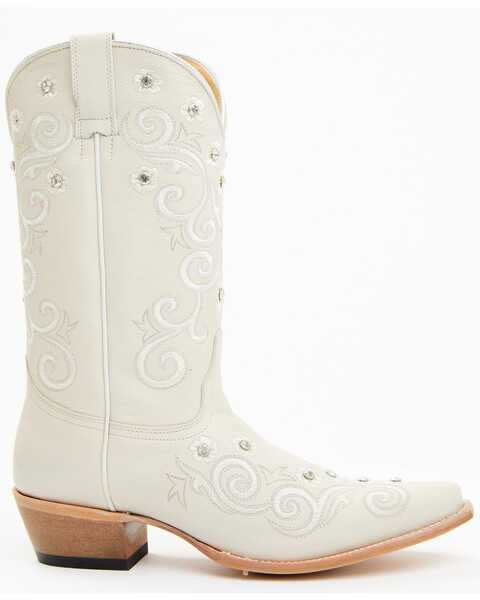 Shyanne Women's Victoria Hueso Studded Stitched Western Boots - Snip Toe , White, hi-res