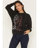 Image #1 - Youth in Revolt Women's Western Rodeo Crew Neck Sweatshirt, Black, hi-res