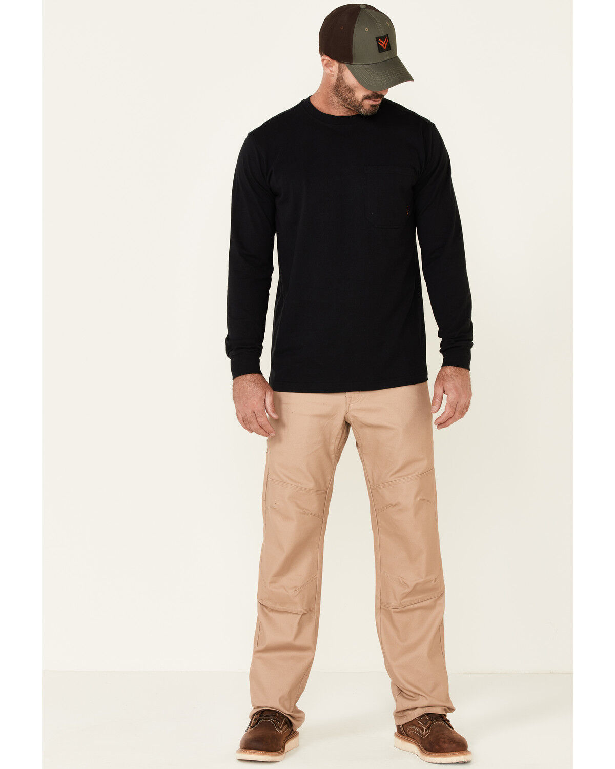 Image #2 - Hawx Men's Solid Forge Long Sleeve Work Pocket T-Shirt - Big, Black, hi-res